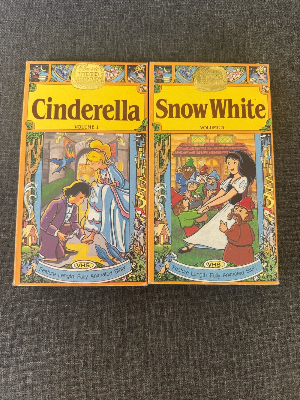 VHS Cinderella & Snow White Classic Video Library VHS tapes - Retro Physical Med